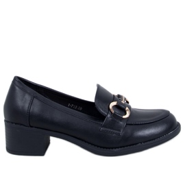 Pontei Black højhælede loafers sort