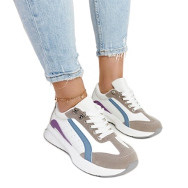 Flerfarvede sneakers på Taima platformen hvid
