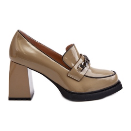 Vinceza Patent pumps med massive hæle, grøn Terimene