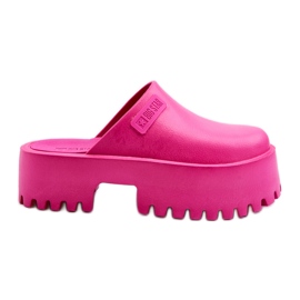 Kvindeflip-flops på en massiv sål Big Star NN274019 Fuchsia lyserød