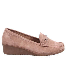 Indiske Khaki wedge loafers beige