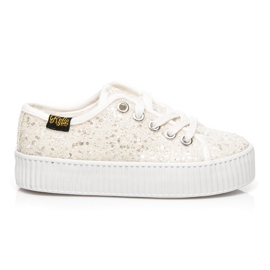 Kylie Glitter sneakers med isolering hvid