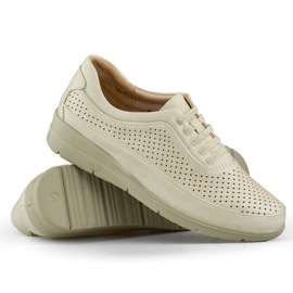 Komfortable beige damesko med elastik