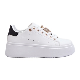 Hvide damesneakers med dekoration Celedria