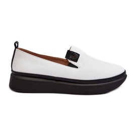 Vinceza Dame læder espadriller på platformen White Tigera hvid