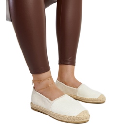 Lysbeige espadriller med glans på Ming-platformen