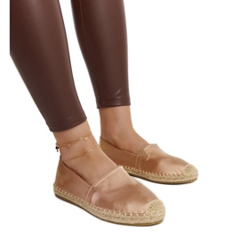 Beige espadriller med glans på Caithlin-platformen