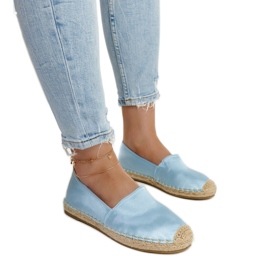Himmelblå espadriller med glans på Caithlin-platformen
