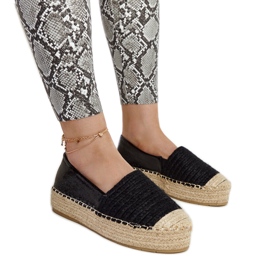 Sorte Danica platform espadriller