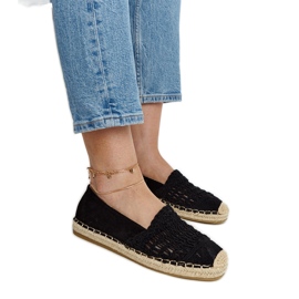 Sorte gennembrudte espadriller fra Gordana