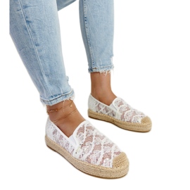 Sonalis hvide blonde platform espadriller