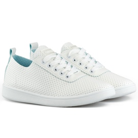 Hvide gennembrudte sneakers til kvinder, gennembrudte sneakers