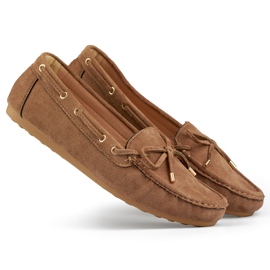 Casual damemokkasiner, ruskind, komfortable damemoccasiner beige
