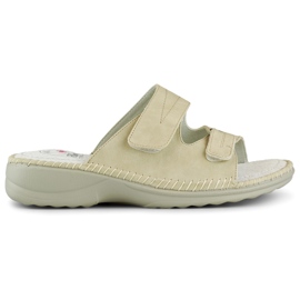 Kvinders velcro-flip-flops, komfortable velcro-flip-flops beige