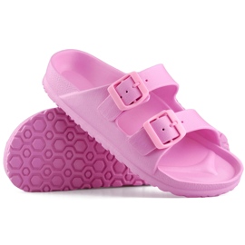 Pink flip-flops med to spænder lyserød