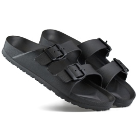 Sorte flip-flops med to spænder