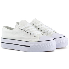 Hvide sneakers med tyk sål, klassiske hvide damesneakers