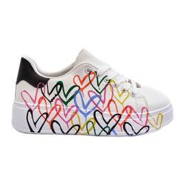Damesneakers med hjerter Hvid Claral