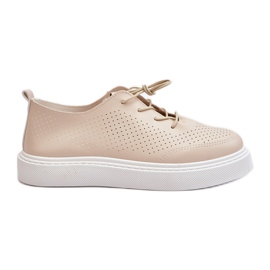 Beige Openwork sneakers til kvinder Unassemia