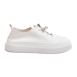 Openwork sneakers til kvinder Hvid Unassemia
