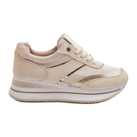 Damesportssko, Platform Sneakers, Beige Atnarama