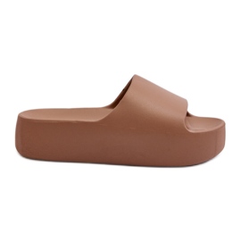 Kvindeflip-flops med tyk sål, brun oreithano