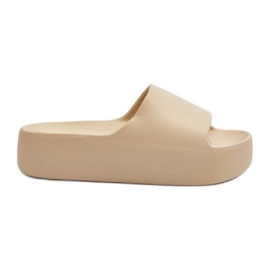 Beige Oreithano-flip-flops til kvinder med en tyk sål