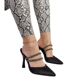 Sorte højhælede flip-flops fra Raffaelina