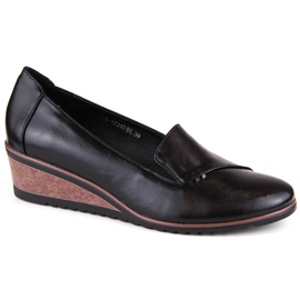 Sorte slip-on wedge sko til kvinder Potocki SZ12345