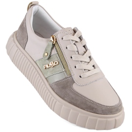 Beige damelædersko på platformen Filippo DP6121
