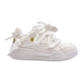 Damesneakers med tyk snøring Hvid Miatora