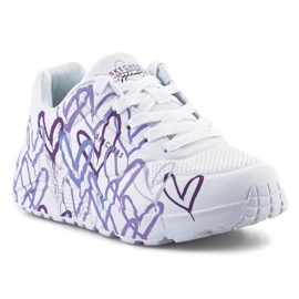 Skechers JGoldcrown: Uno Lite sko - Spred kærligheden 314064L-WLPR hvid