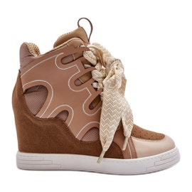 Wedge sneakers til kvinder Beige Leoppa
