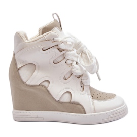 Wedge sneakers til kvinder, hvid Leoppa