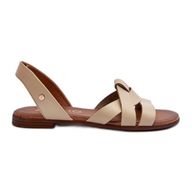 Zazoo 40185 Komfortable Slip-On-sandaler i læder, beige