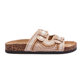 Dameflip-flops med korksål, Beige Fannea