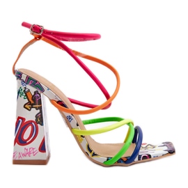 Moderigtige højhælede sandaler Multicolor Josette lyserød