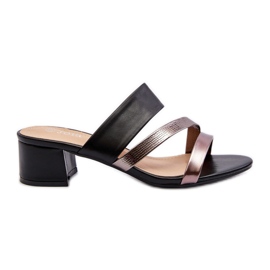 Lavhælede flip-flops til kvinder, sort Rosila