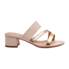Lavhælede flip-flops til kvinder Beige Rosila
