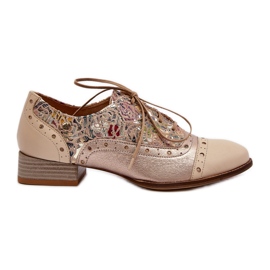 Dame lædersko med dekoreret overdel Maciejka 06408-04 Beige