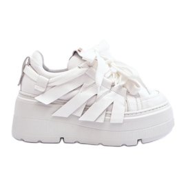Zazoo 2F-7033 Sneakers på en massiv platform, hvid