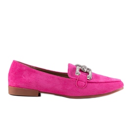 Pink mokkasiner dekoreret med Sanny rhinestones lyserød