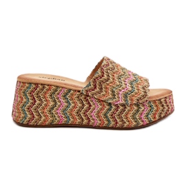 Wedge flip-flops til kvinder Beige Vanarila
