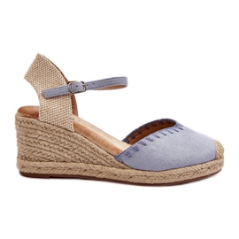 Blå Raylin ruskind Espadrillesandaler med fletning