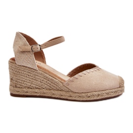 Espadrillesandaler i ruskind med fletning Beige Raylin