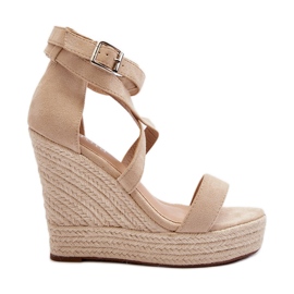 Beige Salthe kilesandaler med fletning