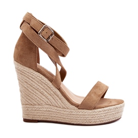 Kilesandaler med fletning, Brun Salthe beige