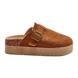 Dame Camel Jorffia Platform træsko brun
