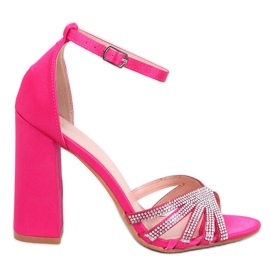 Nikitai Fuchsia højhælede sandaler med rhinsten lyserød