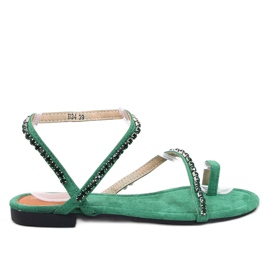 Flip-flop sandaler med Ayless Green zirkoner grøn